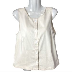 LILLA P | NWT Twill Button Front Top | Size Small